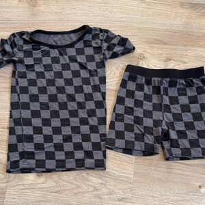Little Sleepies Checkered Black and Gray Pajamas 4T